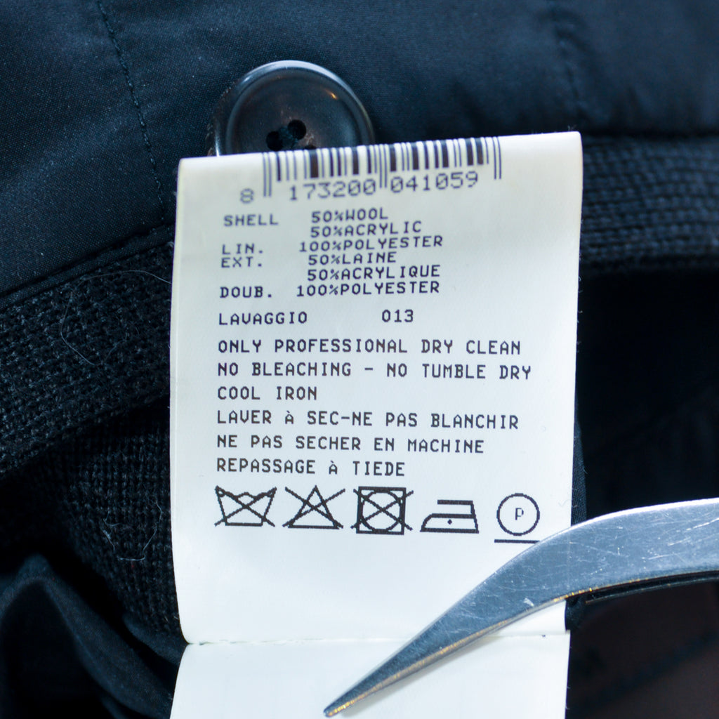 Armani Collezioni Black Water Repellant Twill Overcoat