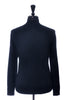 John Smedley Black Merino Wool Mock Neck Sweater