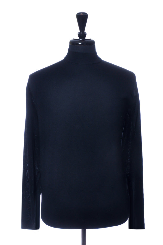 St. Croix Black Mock Neck Sweater