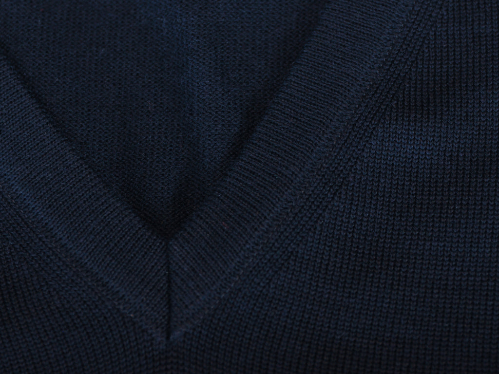 Maerz Muenchen Navy Blue Merino Wool Sweater Vest