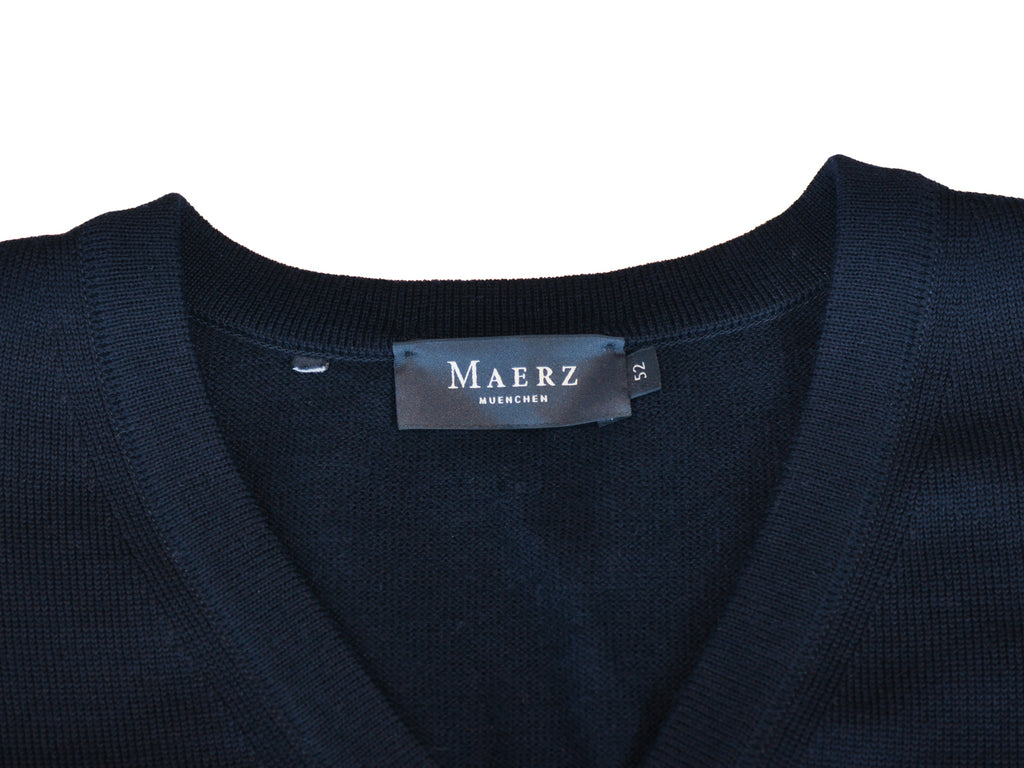 Maerz Muenchen Navy Blue Merino Wool Sweater Vest