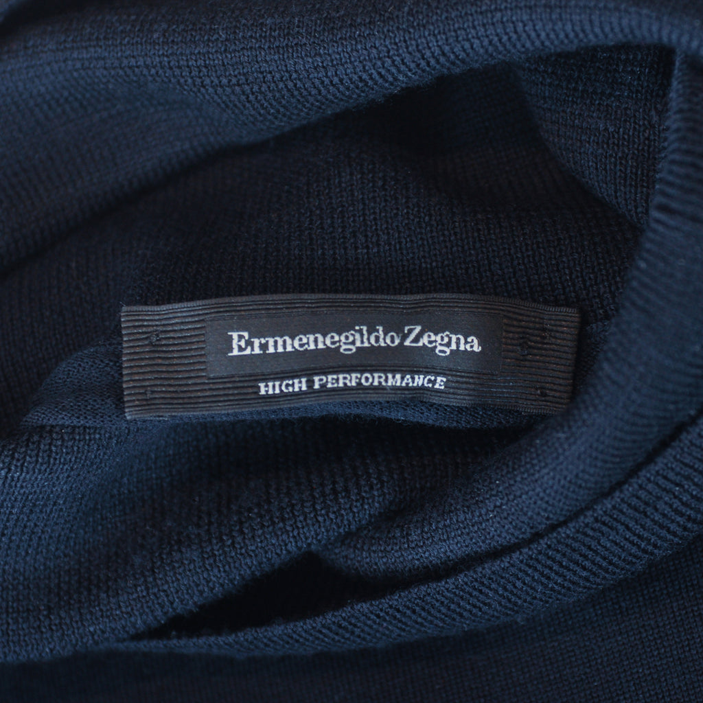 Ermenegildo Zegna Navy Blue High Performance Roll Neck Sweater