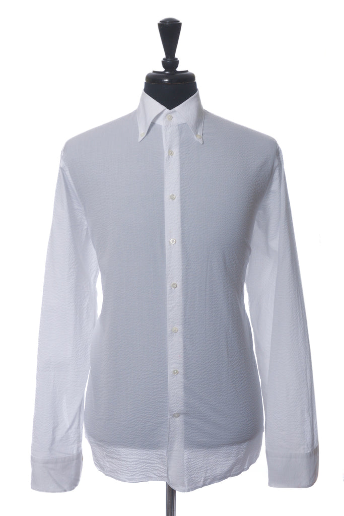 Stenstroms White Seersucker Shirt