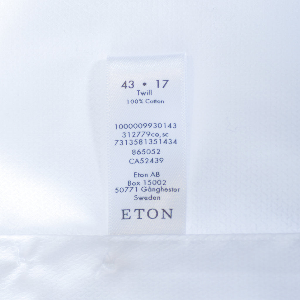 Eton NWT White Twill Contemporary Fit Shirt