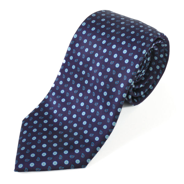 Brioni Purple Micro Paisley Print Tie