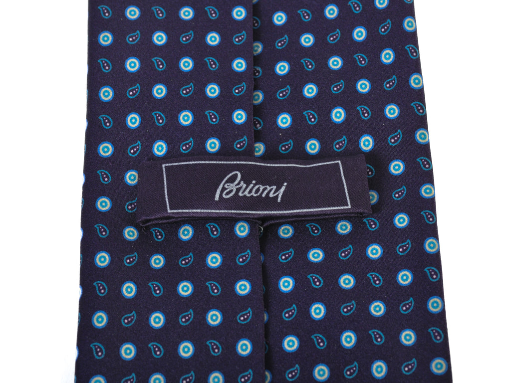 Brioni Purple Micro Paisley Print Tie