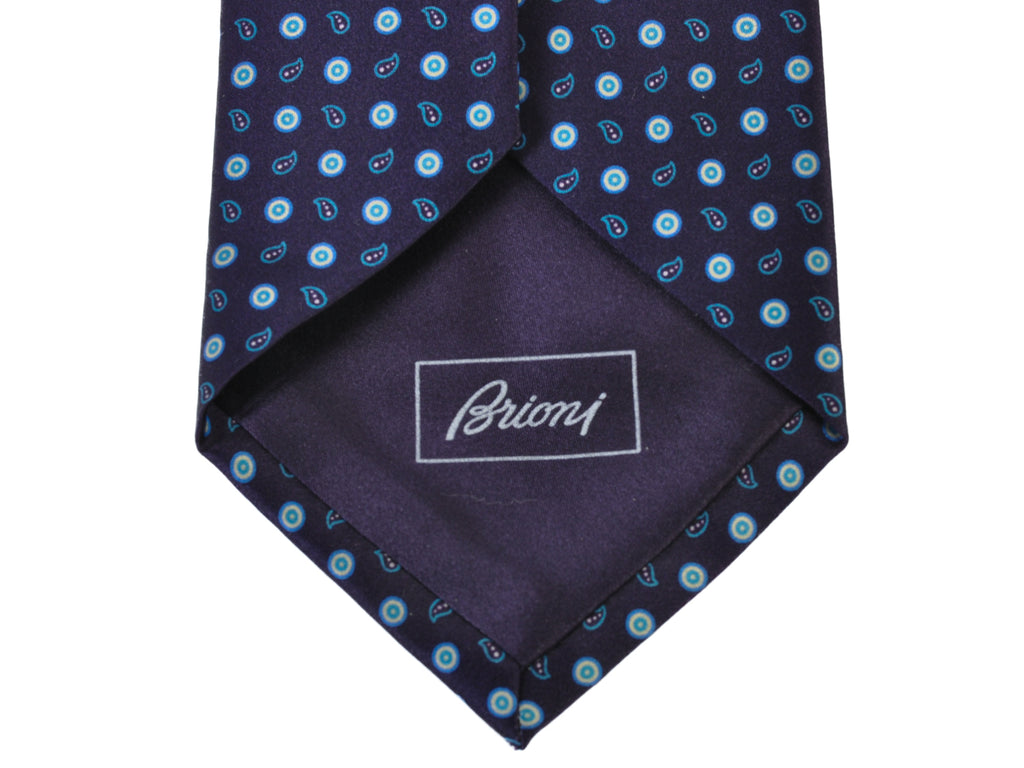 Brioni Purple Micro Paisley Print Tie