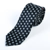 Tino Cosma Grey on Black Brushed Silk Polka Dot Tie