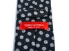 Tino Cosma Grey on Black Brushed Silk Polka Dot Tie