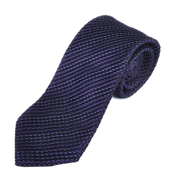Brioni Purple Polka Dot Pleated Silk Tie