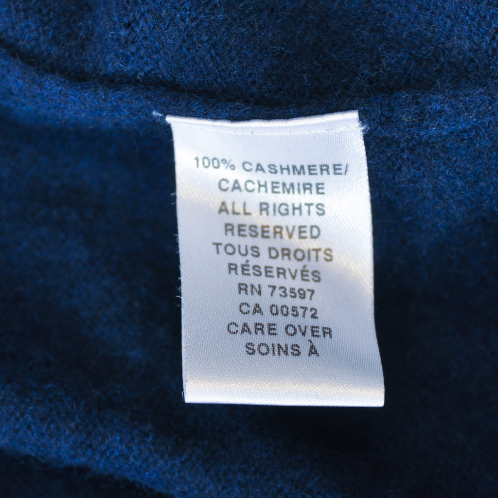 Raffi Navy Blue Cashmere V-Neck Sweater