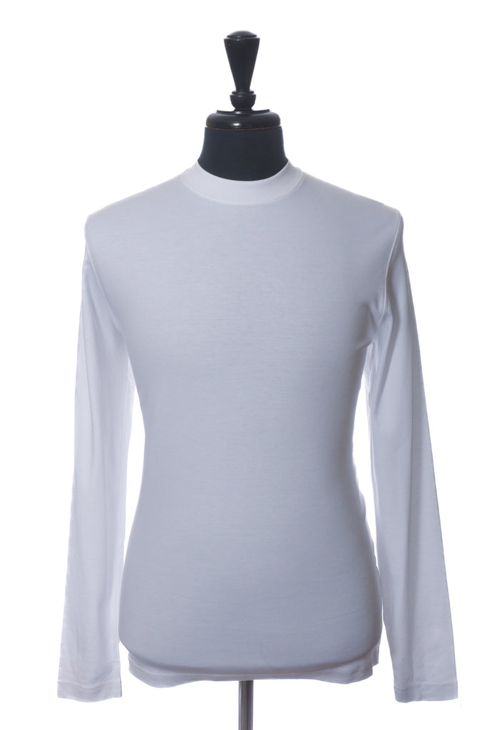 Robert Barakett White Pima Cotton Long Sleeve T-Shirt