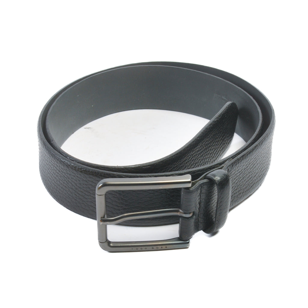 Hugo Boss Black Pebbled Cowskin Leather Belt