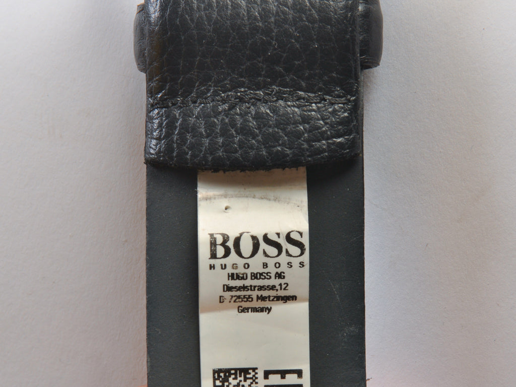 Hugo Boss Black Pebbled Cowskin Leather Belt