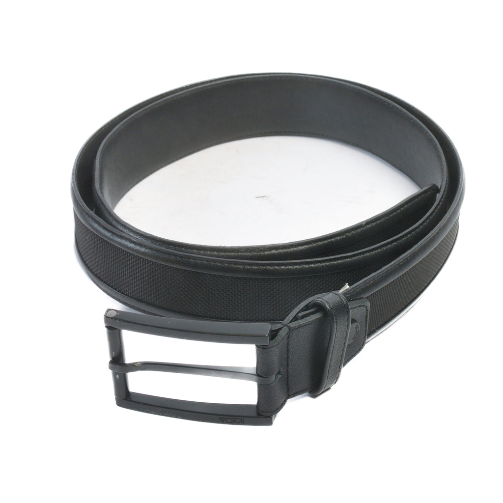 Tumi Black Canvas and  Leather Belt