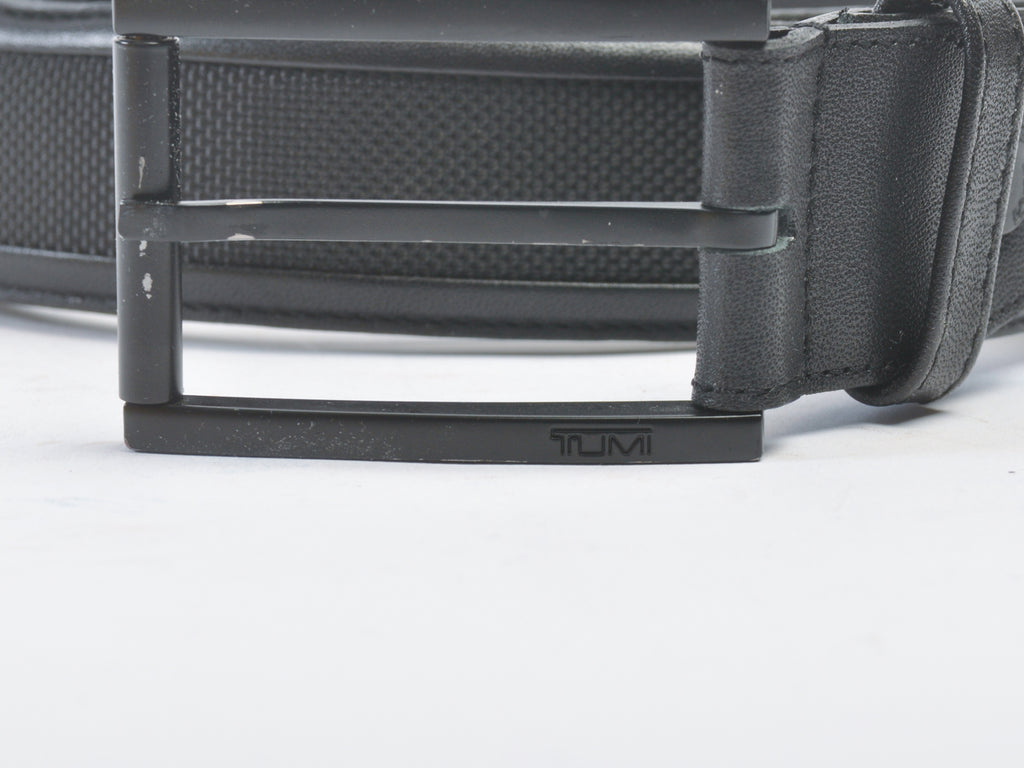 Tumi Black Canvas and  Leather Belt
