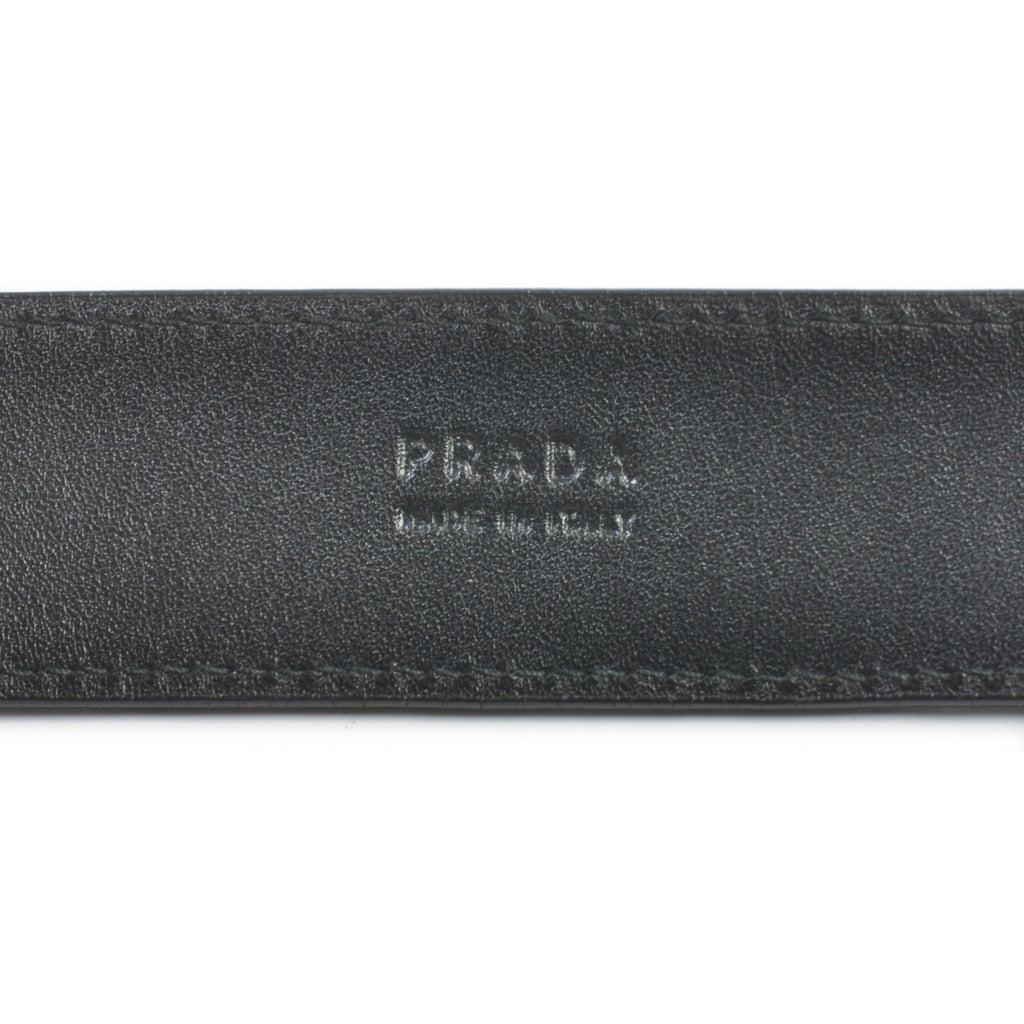 Prada Black Textured Leather Belt