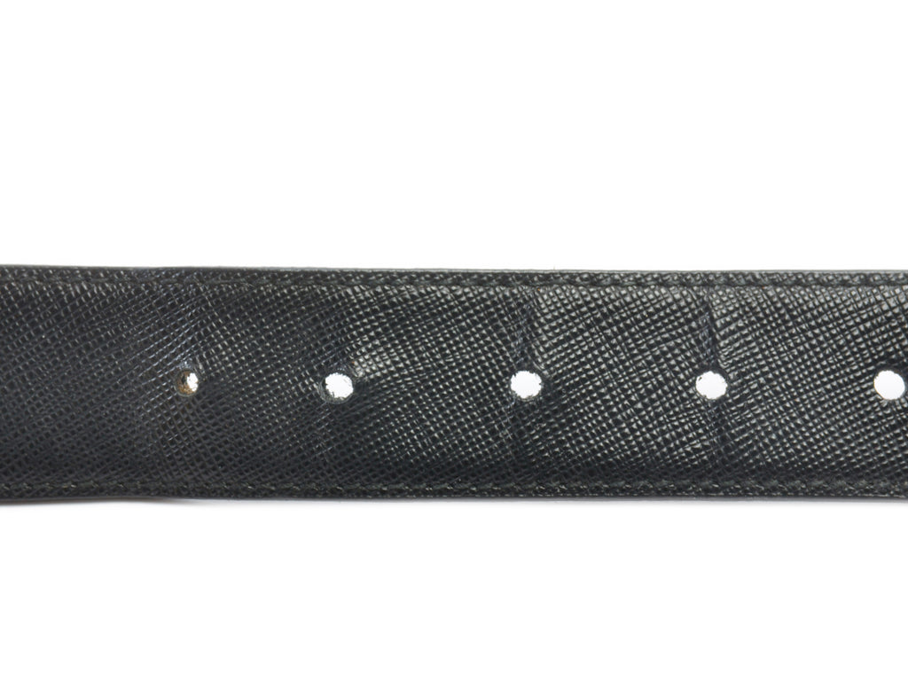 Prada Black Textured Leather Belt