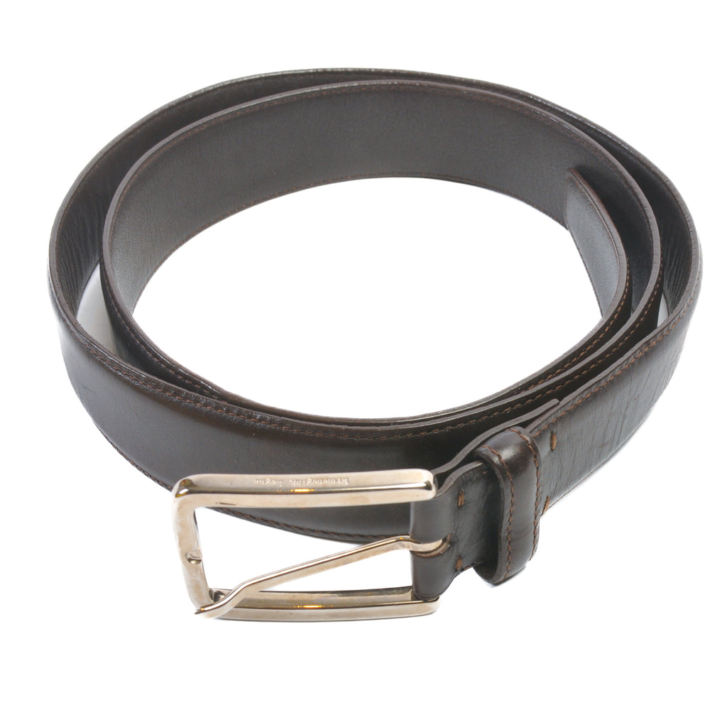 Ermenegildo Zegna Dark Brown Leather Belt