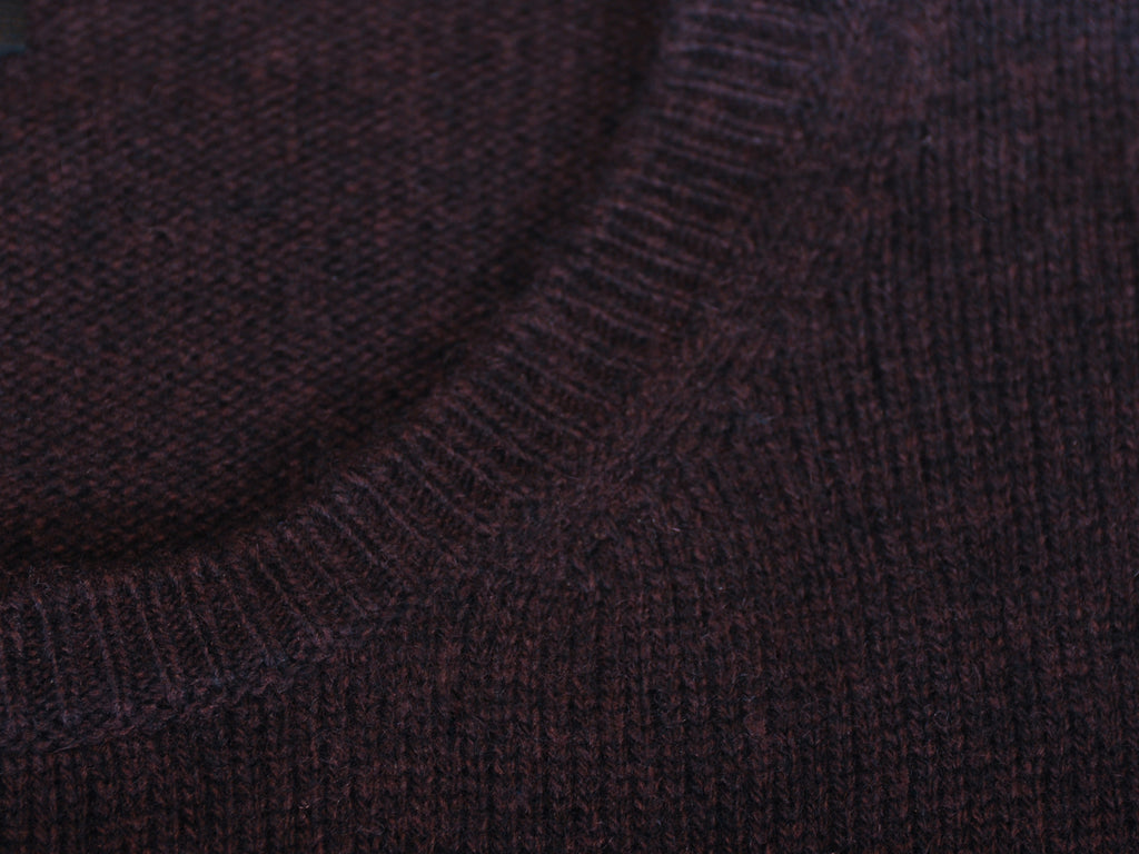 Ermegildo Zegna Dark Brown Cashmere Crew Neck Sweater