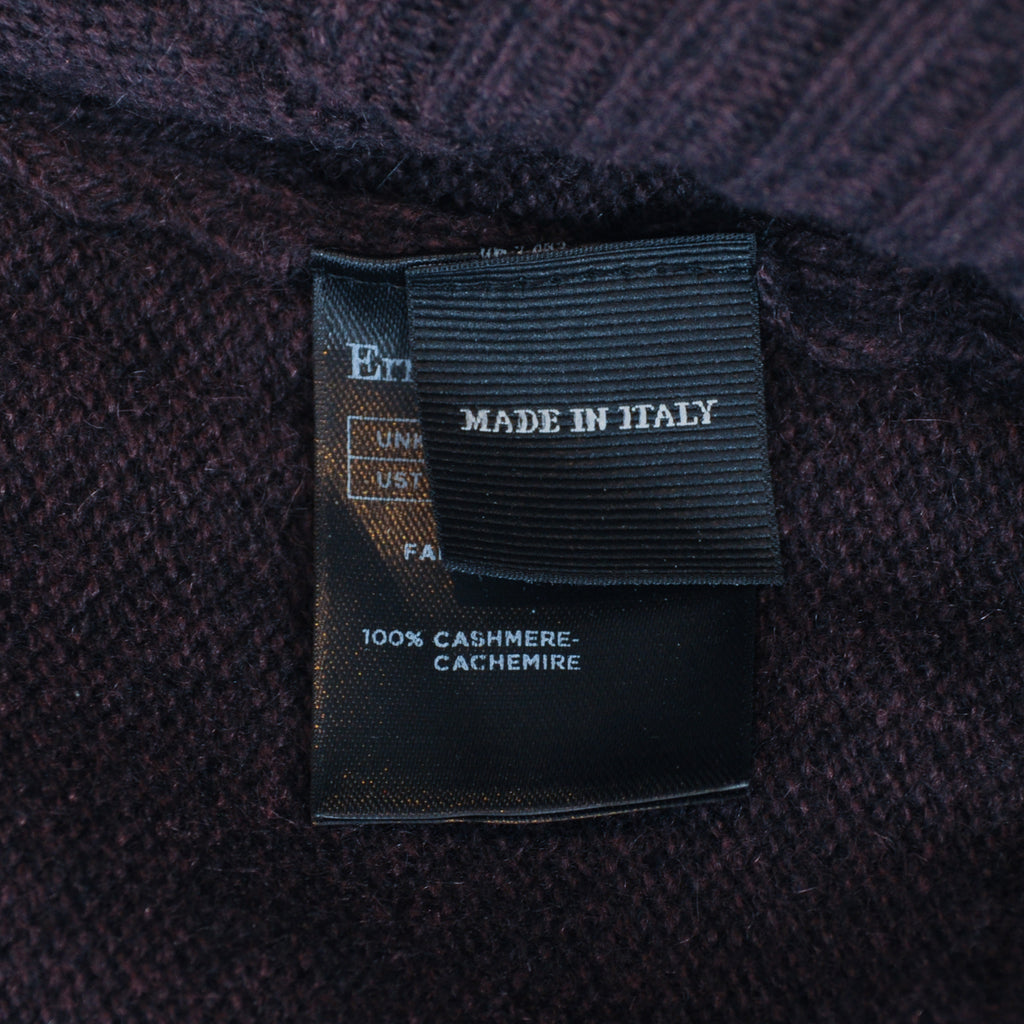 Ermegildo Zegna Dark Brown Cashmere Crew Neck Sweater