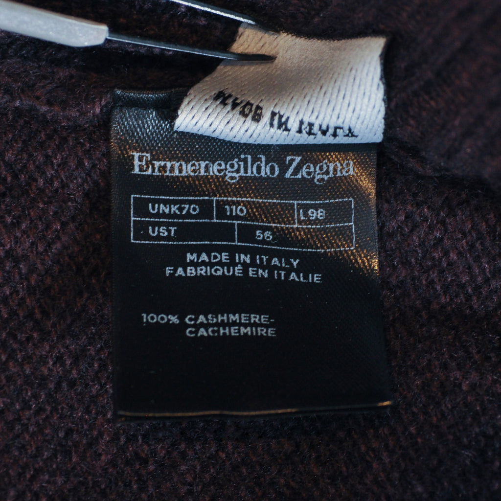 Ermegildo Zegna Dark Brown Cashmere Crew Neck Sweater