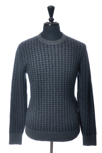 Jack Spade Navy on Grey Houndstooth Crew Neck Sweater