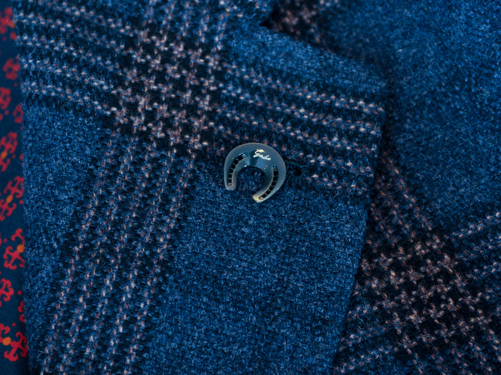 Edmonton Consignment Gabo Napoli Blue Check Cashmere Blend Blazer