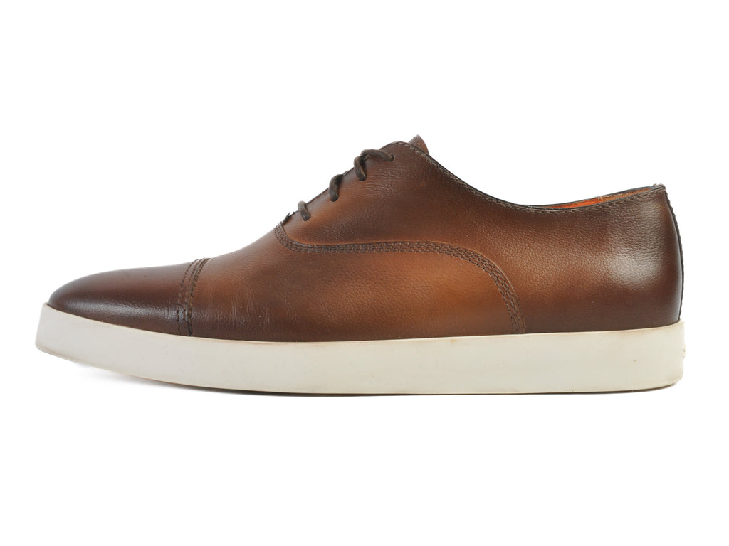 Santoni Brown Cap Toe Sneakers