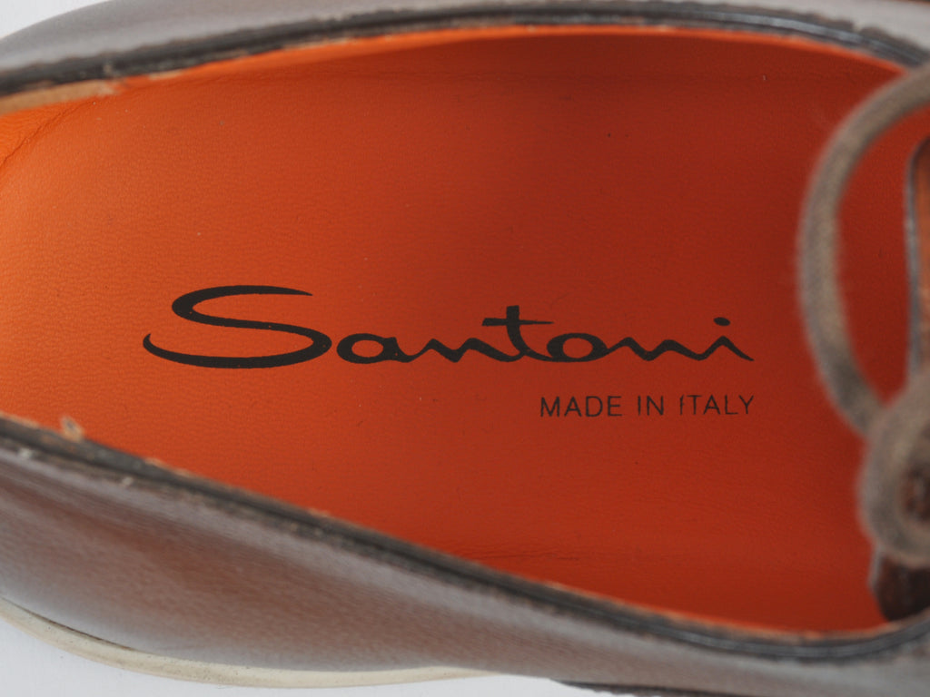 Santoni Brown Cap Toe Sneakers