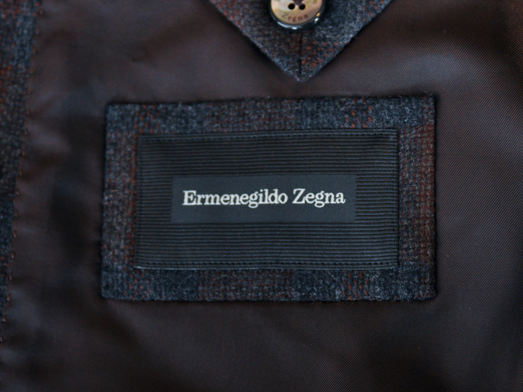 Edmonton Consignment Ermenegildo Zegna Brown Check Cashmere Blend Milano Easy Blazer 