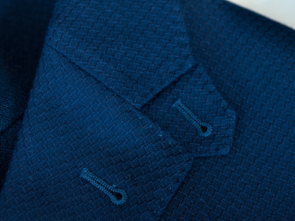 Corneliani Navy Blue Wool Twill Winter Blazer