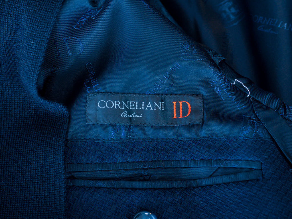 Corneliani Navy Blue Wool Twill Winter Blazer
