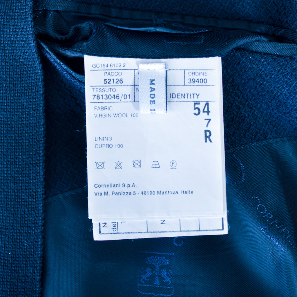 Corneliani Navy Blue Wool Twill Winter Blazer