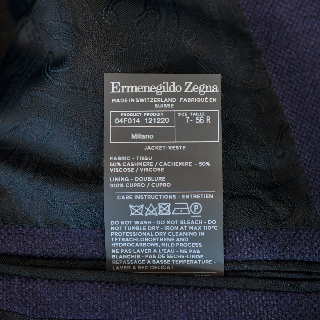 Ermenegildo Zegna Deep Plum Cashmere Blend Milano Blazer