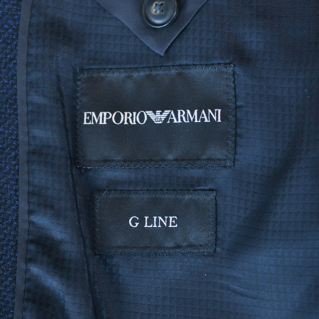 Emporio Armani Navy Blue Hopsack G-Line Blazer