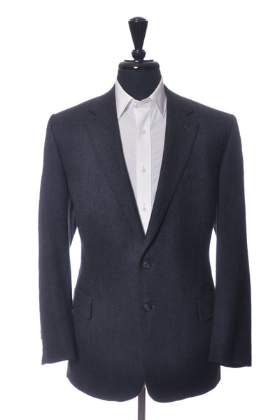 Sam Abouhassan Dark Grey Herringbone Tweed Blazer