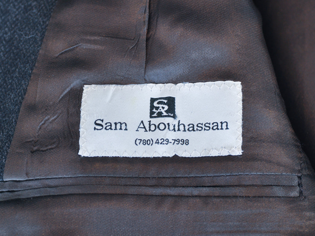 Sam Abouhassan Dark Grey Herringbone Tweed Blazer