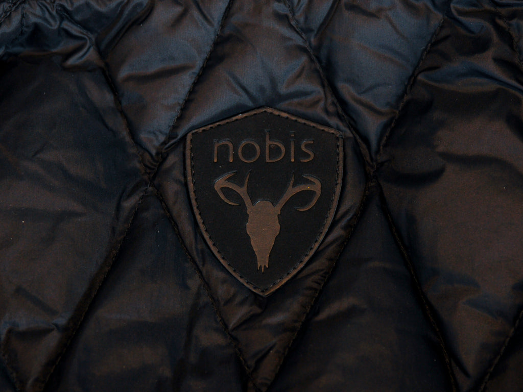 Nobis Black Quilted White Duck Down Reversible Jacket