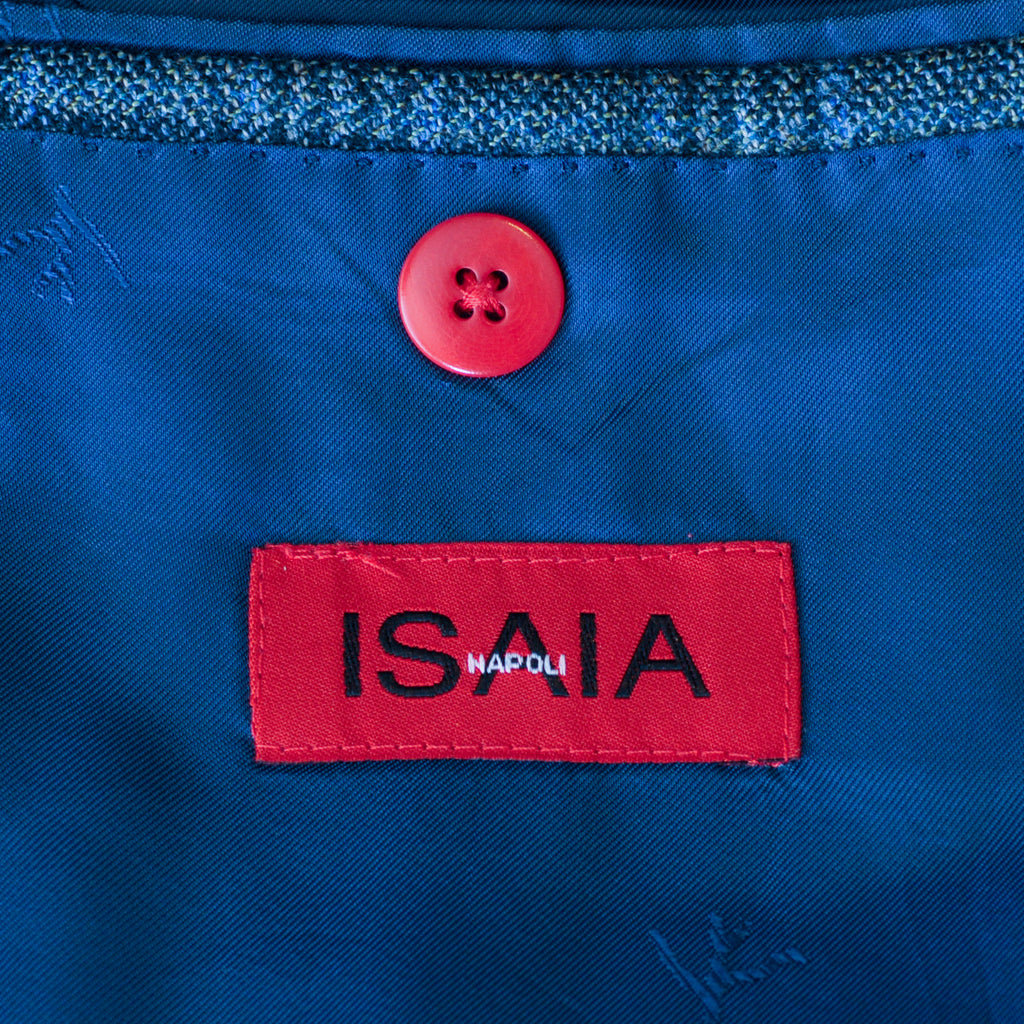 Edmonton Consignment Isaia Blue Check Cashmere Blend Base S Blazer