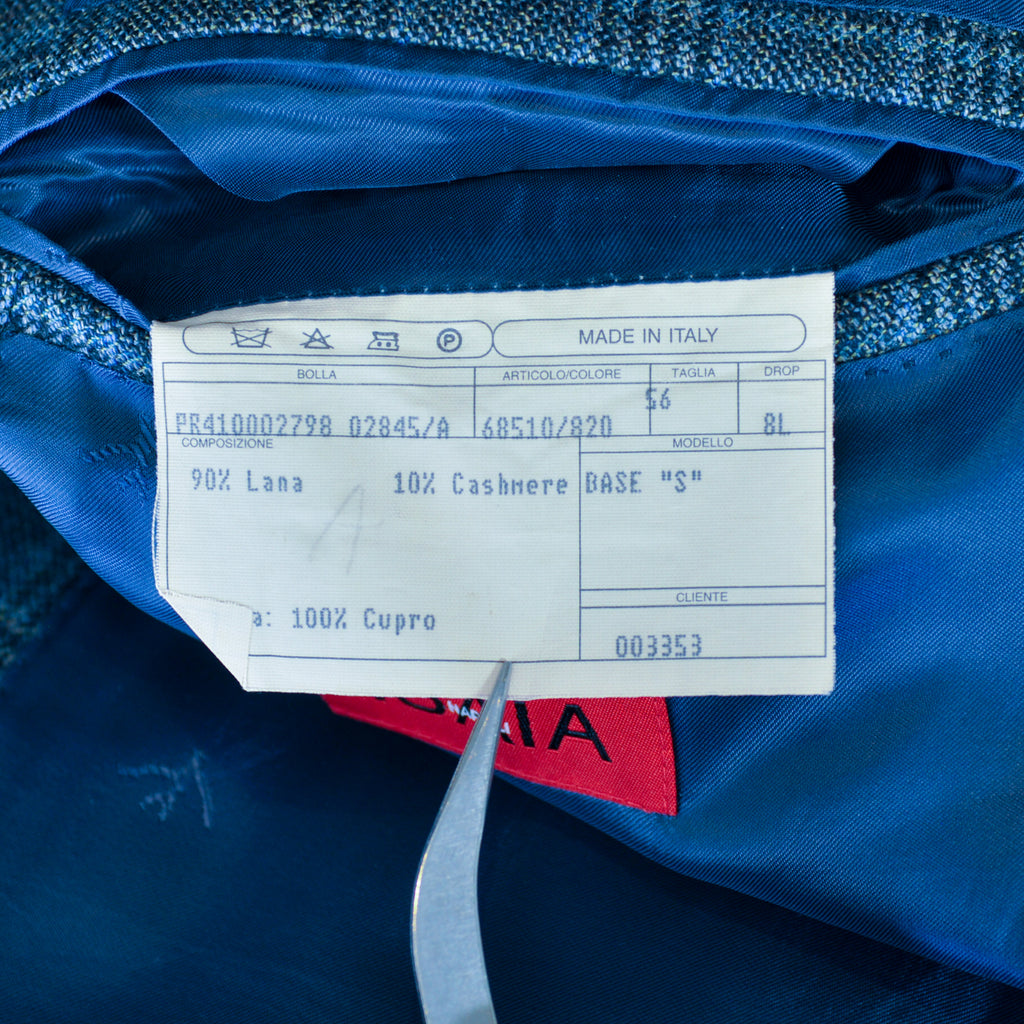 Edmonton Consignment Isaia Blue Check Cashmere Blend Base S Blazer