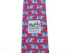 Hermes Baby Blue on Deep Red Elephant Print Silk Tie