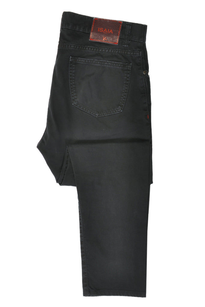 Isaia Black Button Fly Jeans