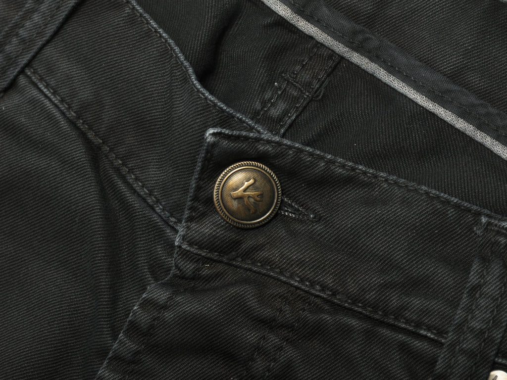 Isaia Black Button Fly Jeans