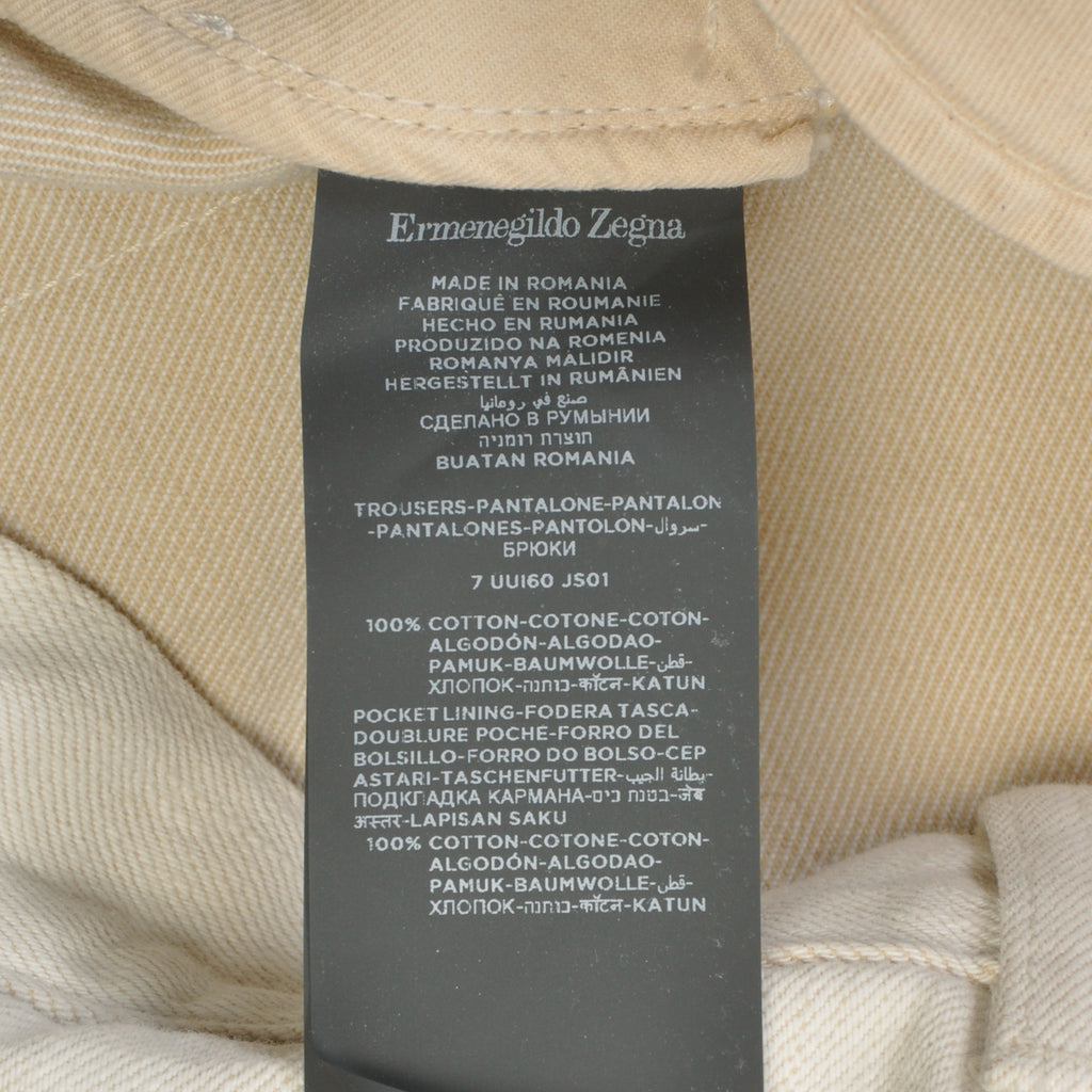 Ermenegildo Zegna Natural Cotton Tailored Fit Jeans