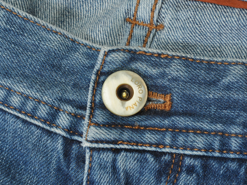 Loro Piana Washed Denim Blue Jeans