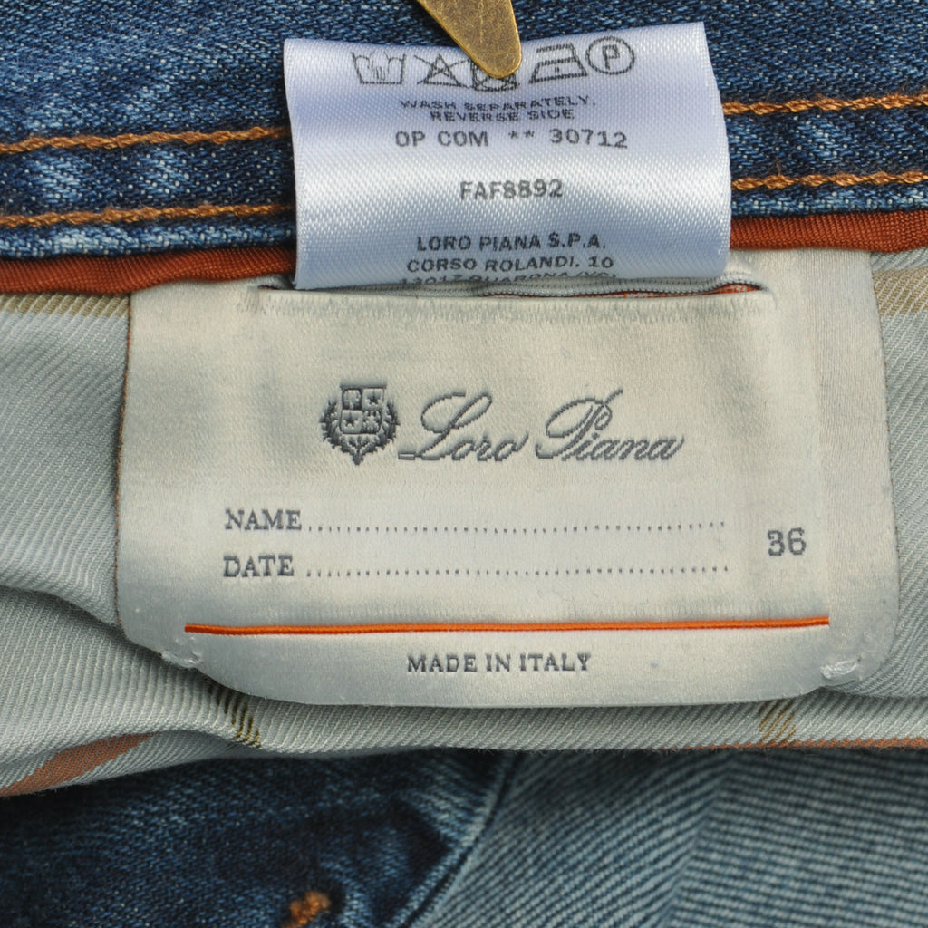 Loro Piana Washed Denim Blue Jeans