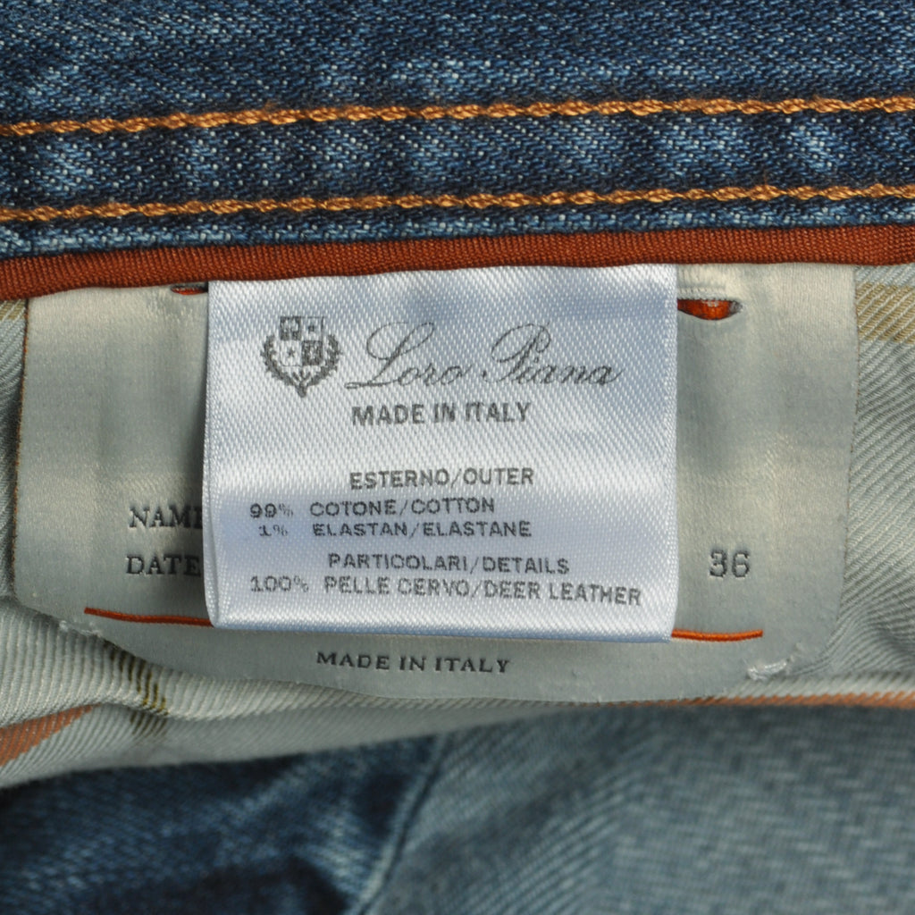 Loro Piana Washed Denim Blue Jeans