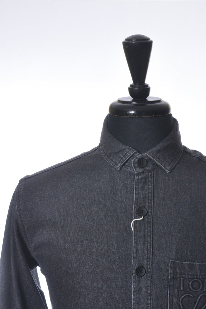 Loewe NWOT Limited Edition Slim Fit Washed Black Denim Shirt