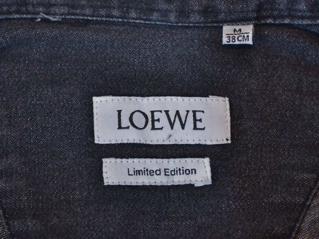 Loewe NWOT Limited Edition Slim Fit Washed Black Denim Shirt
